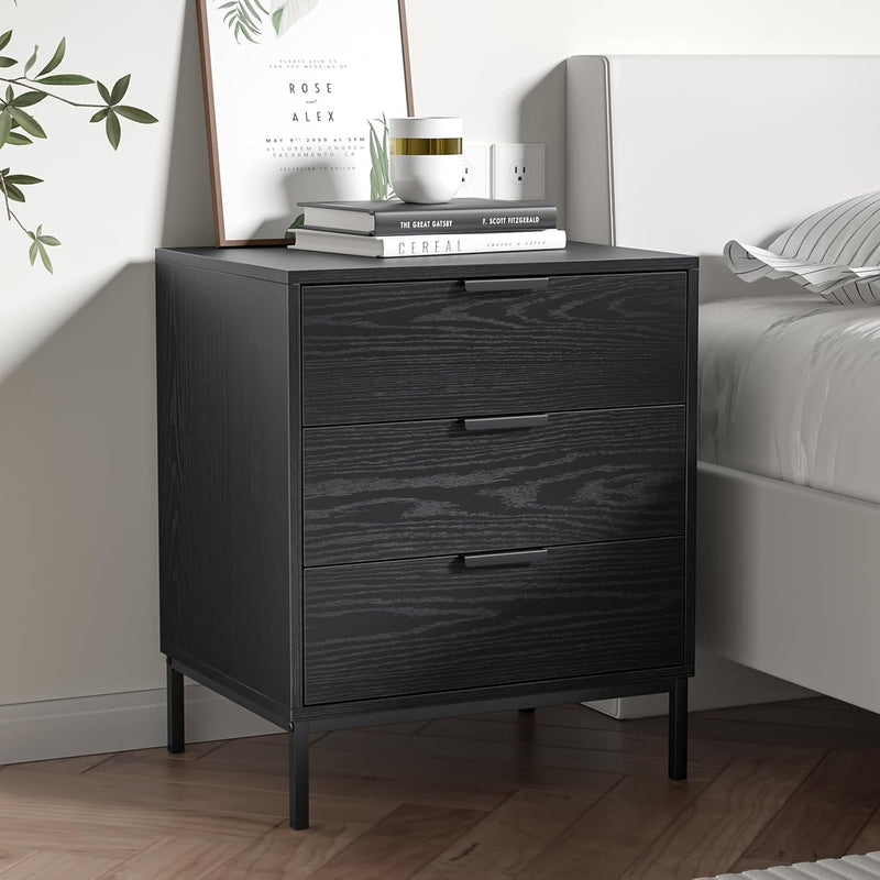 Bedside Table with 3 Drawers Nigntstand for Bedroom