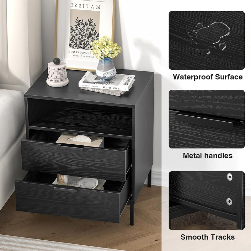 Bedside Table with 3 Drawers Nigntstand for Bedroom
