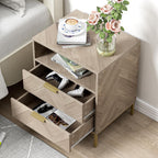 Bedside Table with 3 Drawers Nigntstand for Bedroom