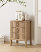 Bedside Table with 3 Drawers Vintage Cabinet Wooden