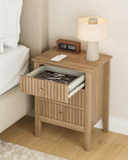 Bedside Table with 3 Drawers Vintage Cabinet Wooden
