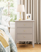 Bedside Table with 3 Drawers Vintage Cabinet Wooden