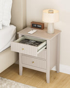 Bedside Table with 3 Drawers Vintage Cabinet Wooden