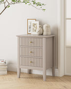 Bedside Table with 3 Drawers Vintage Cabinet Wooden