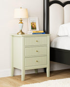 Bedside Table with 3 Drawers Vintage Cabinet Wooden