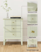 Bedside Table with 3 Drawers Vintage Cabinet Wooden