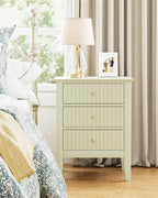 Bedside Table with 3 Drawers Vintage Cabinet Wooden