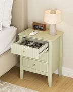 Bedside Table with 3 Drawers Vintage Cabinet Wooden