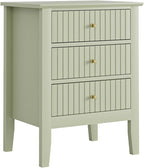 Bedside Table with 3 Drawers Vintage Cabinet Wooden