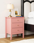 Bedside Table with 3 Drawers Vintage Cabinet Wooden