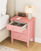Bedside Table with 3 Drawers Vintage Cabinet Wooden