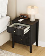 Bedside Table with 3 Drawers Vintage Cabinet Wooden