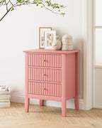 Bedside Table with 3 Drawers Vintage Cabinet Wooden