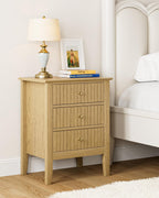 Bedside Table with 3 Drawers Vintage Cabinet Wooden