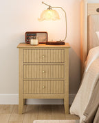 Bedside Table with 3 Drawers Vintage Cabinet Wooden