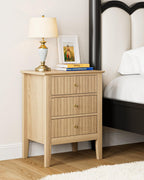 Bedside Table with 3 Drawers Vintage Cabinet Wooden