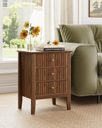 Bedside Table with 3 Drawers Vintage Cabinet Wooden