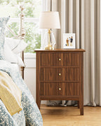 Bedside Table with 3 Drawers Vintage Cabinet Wooden