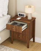 Bedside Table with 3 Drawers Vintage Cabinet Wooden