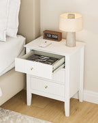Bedside Table with 3 Drawers Vintage Cabinet Wooden