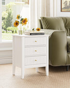 Bedside Table with 3 Drawers Vintage Cabinet Wooden