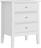 Bedside Table with 3 Drawers Vintage Cabinet Wooden