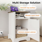 Bedside Table with Charging Station 2 Ac Outlets