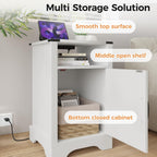 Bedside Table with Charging Station 2 Ac Outlets