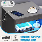Bedside Table with Charging Station 2 Ac Outlets