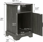 Bedside Table with Charging Station 2 Ac Outlets
