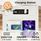 Bedside Table with Charging Station 2 Ac Outlets