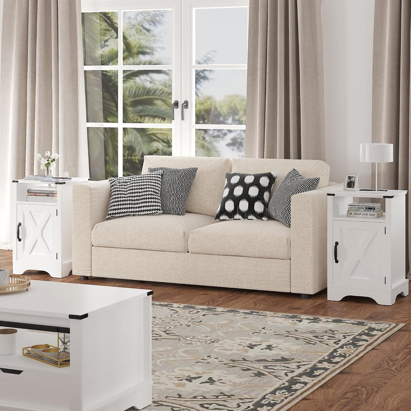Bedside Table with Charging Station 2 Ac Outlets