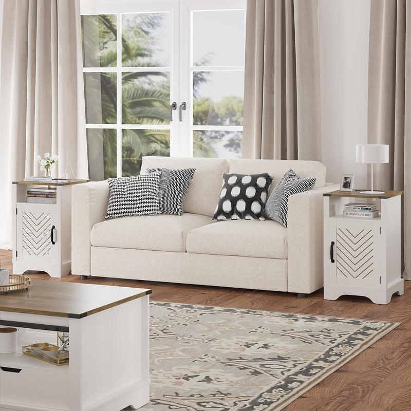 Bedside Table with Charging Station 2 Ac Outlets