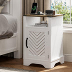 Bedside Table with Charging Station 2 Ac Outlets