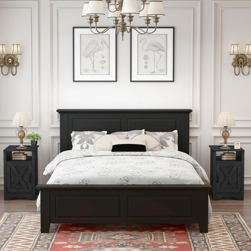 Bedside Table with Charging Station 2 Ac Outlets