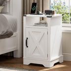 Bedside Table with Charging Station 2 Ac Outlets