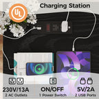Bedside Table with Charging Station 2 Ac Outlets