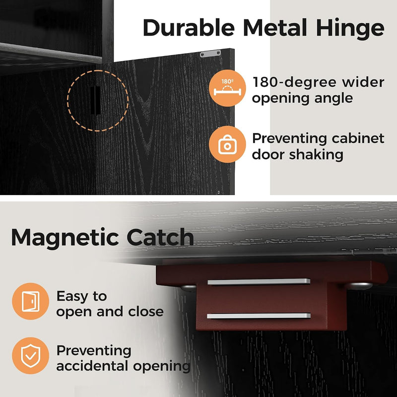 Bedside Table with Charging Station 2 Ac Outlets