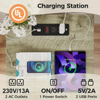Bedside Table with Charging Station 2 Ac Outlets
