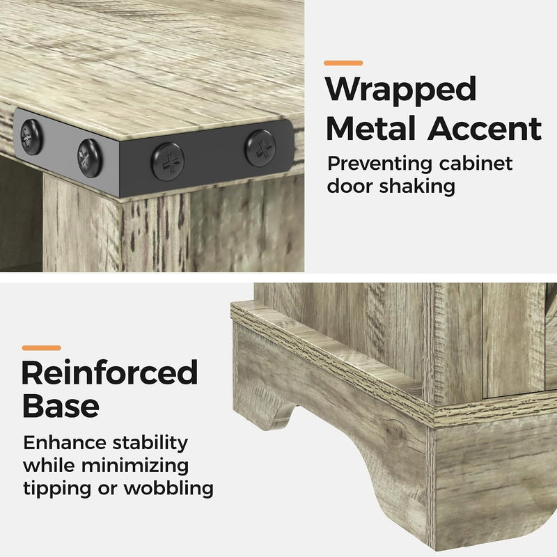 Bedside Table with Charging Station 2 Ac Outlets