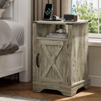 Bedside Table with Charging Station 2 Ac Outlets