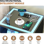 Bedside Table with Charging Station 3 Colour Dimmable
