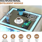 Bedside Table with Charging Station 3 Colour Dimmable