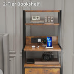 Bedside Table with Charging Station and LED Light