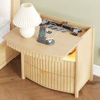 Bedside Table with Hidden Drawer and LED Lights