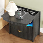 Bedside Table with Hidden Drawer and LED Lights