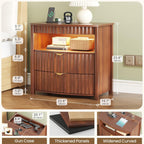 Bedside Table with Hidden Drawer and LED Lights