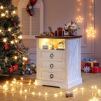 Bedside Table with Hidden Drawer and LED Lights