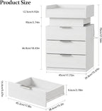 Bedside Table with LED Charging Station and Hidden