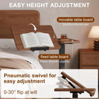 Bedside Table Wood Bed with Wheels Walnut